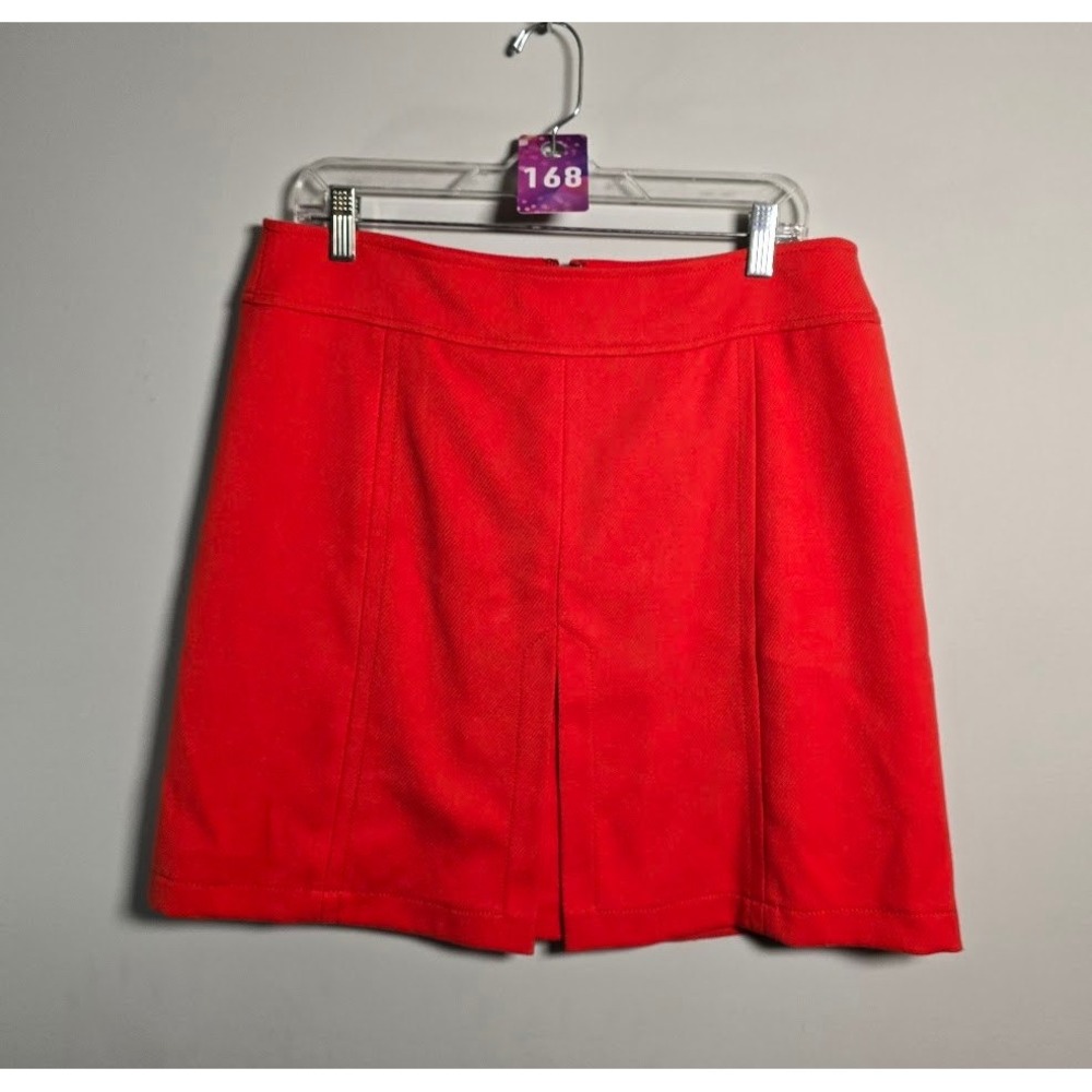 LOFT Women Skirt Red Textured Mini Career Casual A-Line Preppy Modern Size 12